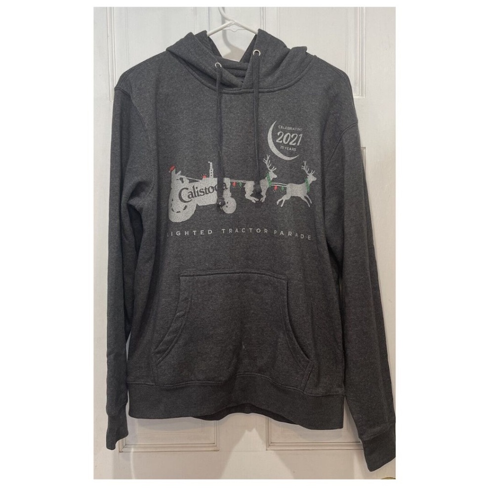 Calistoga 2021 Lighted Tractor Parade Gray Hooded Sweatshirt Size Small